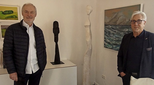 Jean-Luc Ringwald (links) und Bernhard...en Galerie&#8220; in Herbolzheim aus.   | Foto: Ilona Huege