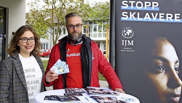 Sensibilisieren fr den Kampf gegen mo...ihrer Aktion am Samstag in Bahlingen.   | Foto: Christiane Franz