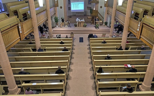 Synode auf Abstand: Die Eichstetter Ki...ienevorschriften einhalten zu knnen.   | Foto: Evangelische Kirche
