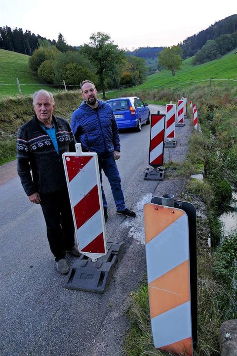 Warnbaken an einer gefährlichen  Engstelle  | Foto: Markus Donner /Georg Zipfel