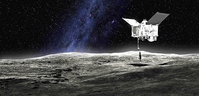 Mit einem Roboter-Arm konnte die Nasa-Sonde den Asteroiden berhren.  | Foto: --- (dpa)
