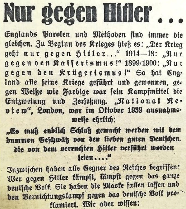 Solidarittskundgebung der deutschen B...ze - 1940, im Lokalteil des Alb-Boten.  | Foto: Irene Krau