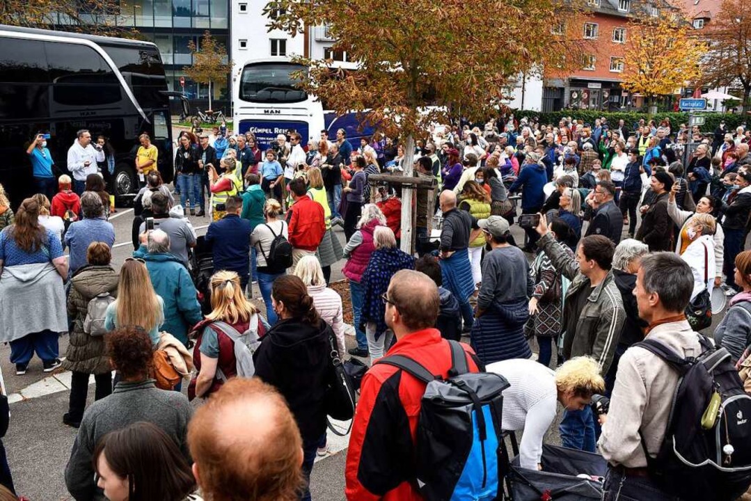 Die Polizei zhlte 350 Teilnehmer  | Foto: Thomas Kunz