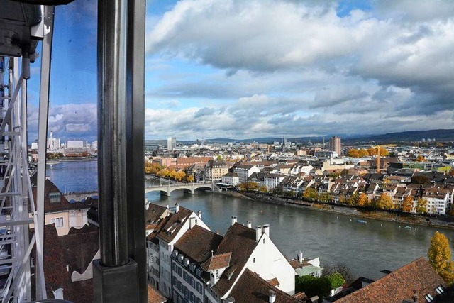 Blick auf Kleinbasel aus dem Riesenrad auf dem Mnsterplatz  | Foto: Annette Mahro