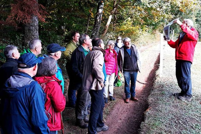 Edgar Baler erklrte den Wanderern auf der Rundtour alte Spuren des Bergbaus.  | Foto: Schwarzwaldverein Reichenbach