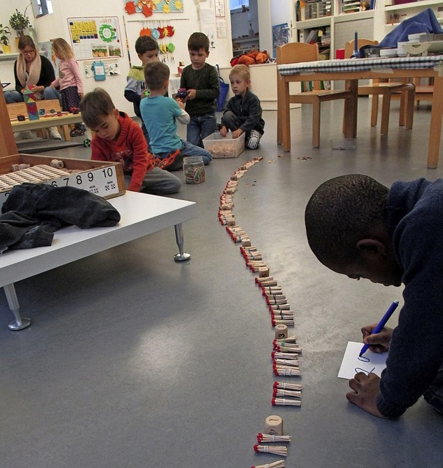 Die Vorschulkinder des Kinderhauses Sa...n und mathematischen Mengen gesammelt.  | Foto: privat