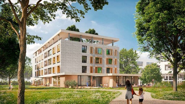 So soll das neue Elternhaus neben dem ...ik aussehen. Es soll 2022 fertig sein.  | Foto: Renderbar 3d-Visualisierungen Stuttgart