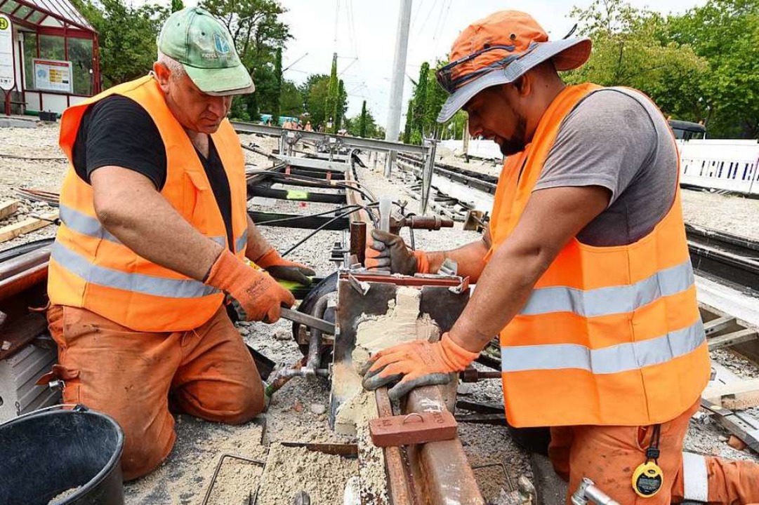 Bauarbeiten an den Gleisen der Stadtbahn (Archivbild)  | Foto: Rita Eggstein