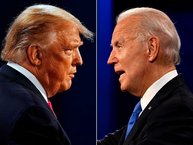 Der eine will im Amt bleiben, der ande...n: Donald Trump und Joe Biden (rechts)  | Foto: MORRY GASH, JIM WATSON (AFP)