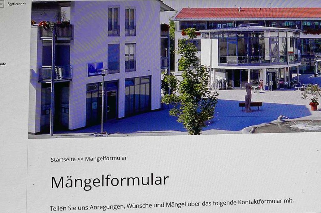 Auch auf der Webseite von Efringen-Kir...nen Bürger Mängel per Formular melden.  | Foto: Victoria Langelott