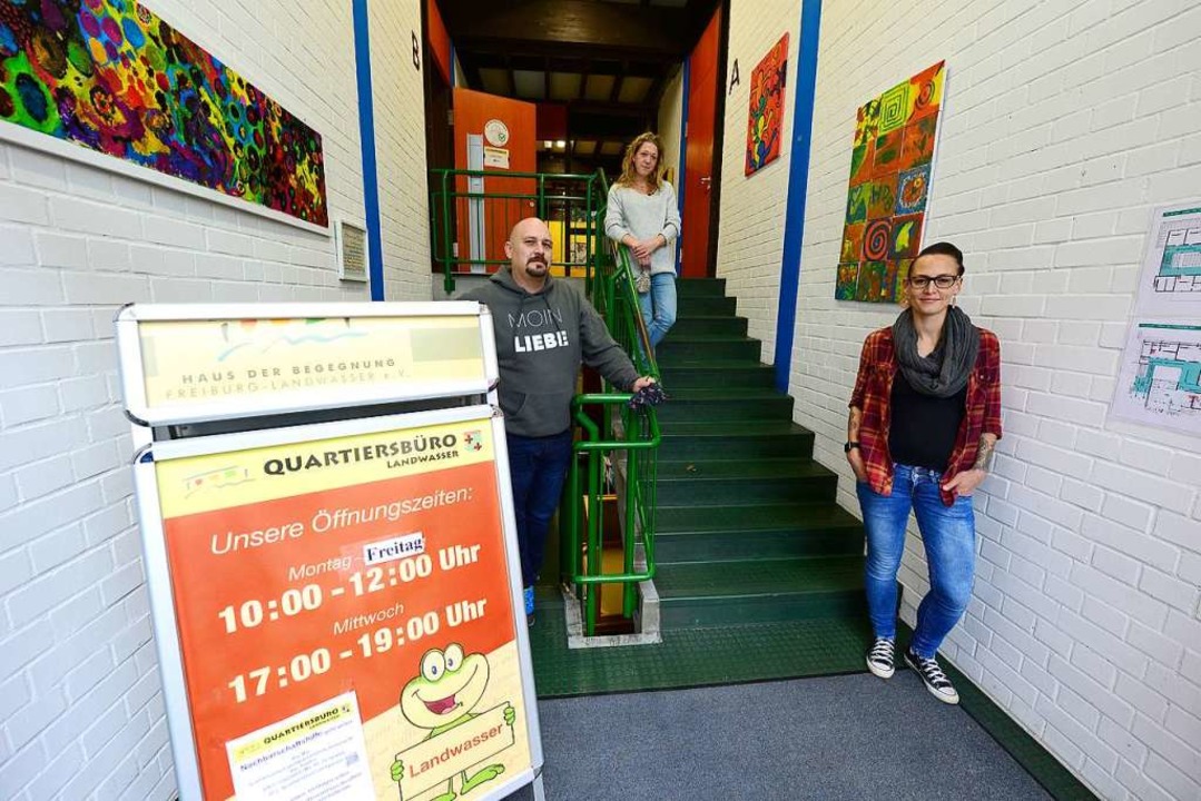 Das Team der Quartiersarbeit in Landwa...ro erreicht man nur noch ber Treppen.  | Foto: Ingo Schneider