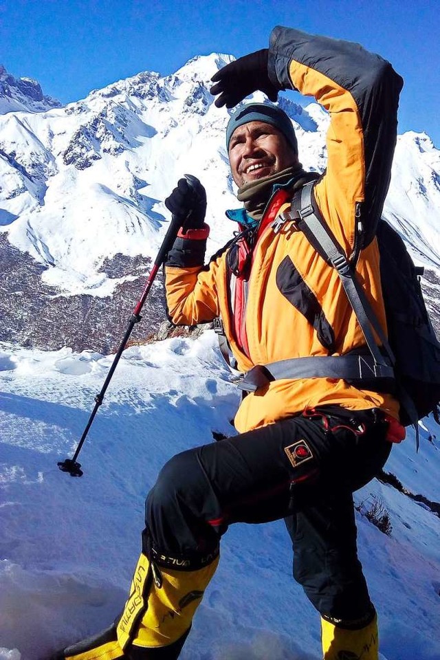 Vermesser Khim Lal Gautam  | Foto: Tshiring Jangbu Sherp (dpa)