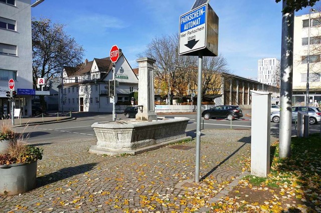 Der Tatort: Bernhard Escher parkte sei... Parkscheinautomat auf dem Engelplatz.  | Foto: Peter Gerigk