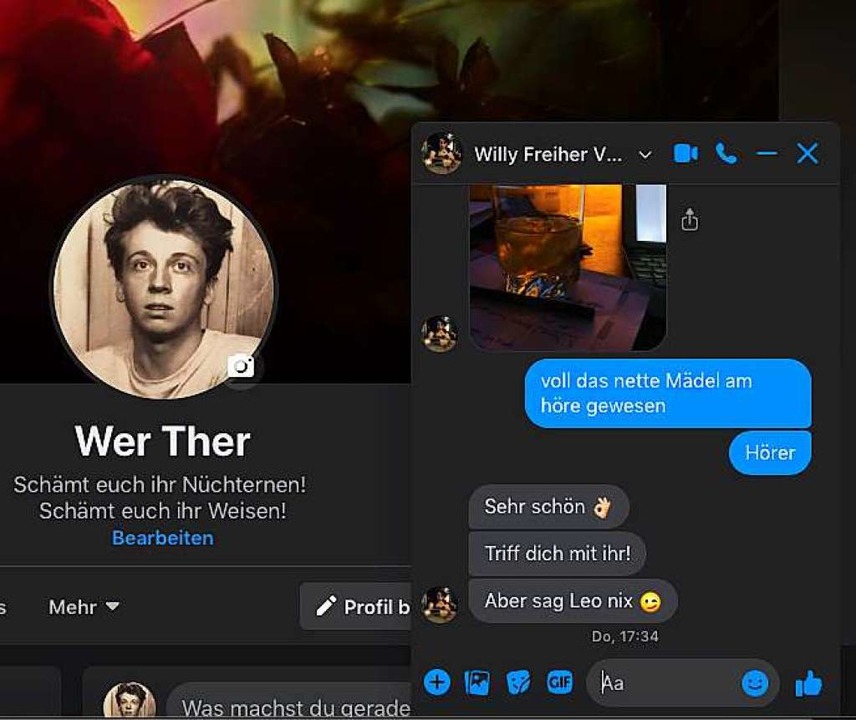Bei &#8222;werther.live&#8220; ist die Interaktion mit den Charakteren  mglich.  | Foto: Screenshot