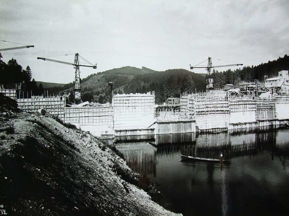 Die Baustelle an der  Staumauer im Jahr 1930.  | Foto: Archiv Zapf