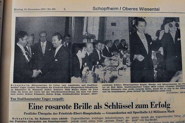 Die Bildunterschrift in der BZ vor 50 ...iten&#8220; fr Schopfheim sehen wird.  | Foto: Erich Pohlmann