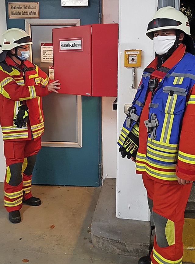 Feuerwehrmnner kontrollieren die Bran... der Tiefgarage Post in Bad Sckingen.  | Foto: Axel Kremp