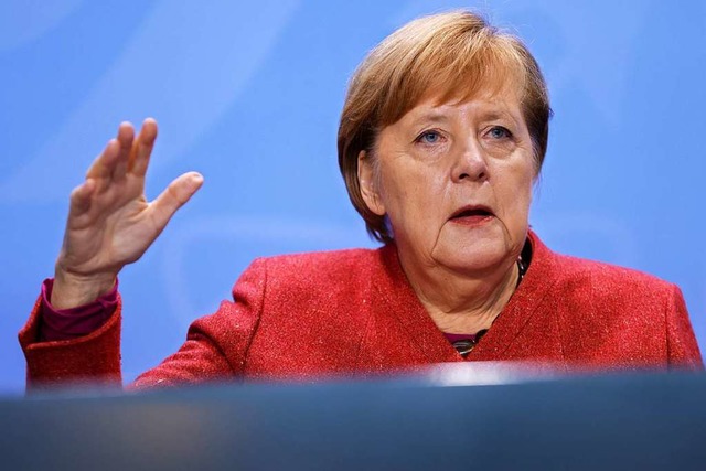Kanzlerin Angela Merkel am Montag in e... Vorgehen in der Corona-Krise beraten.  | Foto: Odd Andersen (dpa)