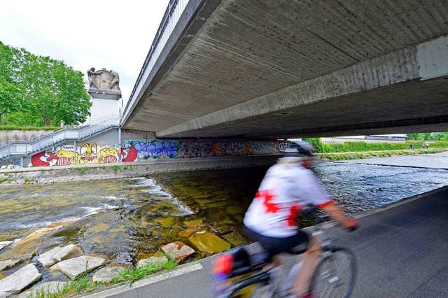 Der Dreisamufer-Radweg bei der Ochsenbrcke wird gesperrt.  | Foto: Michael Bamberger