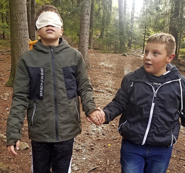 Die Kinder erfuhren den Wald, ohne zu sehen.  | Foto: Privat