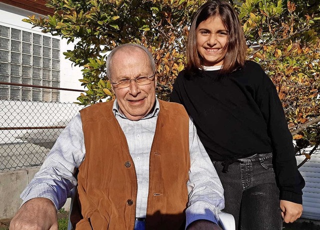 Hannah Mattmller und ihr Opa Walter Ziegler   | Foto: Privat