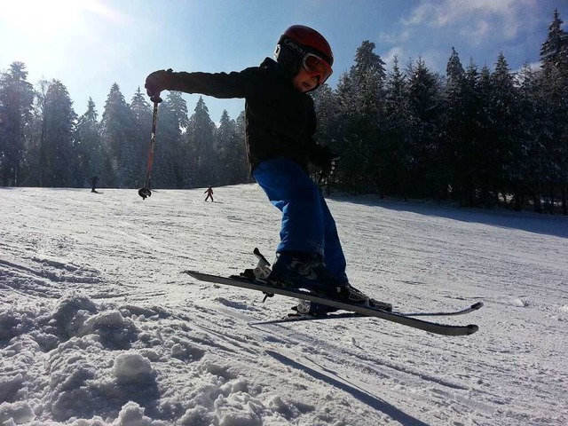 Ganz schn abgehoben &#8211; im Skizentrum Enzklsterle  | Foto: privat