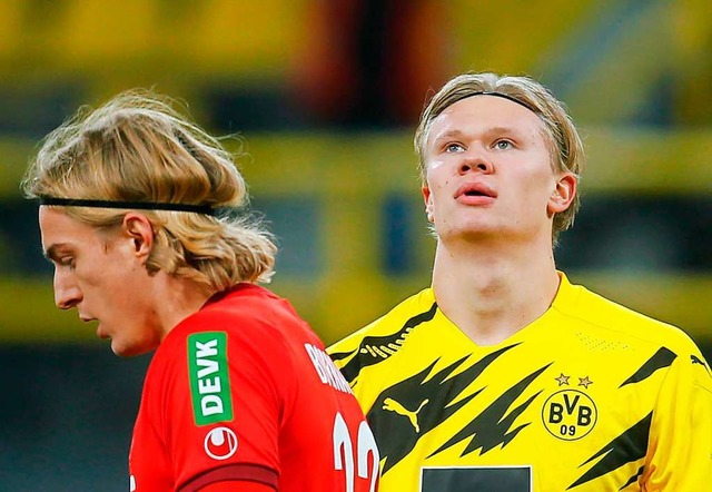 Haaland ohne Tor, Dortmund ohne Sieg: Der BVB verliert 1:2 gegen Kln.  | Foto: LEON KUEGELER (AFP)