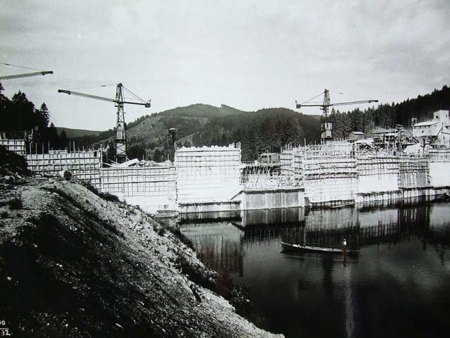 Die Baustelle der Staumauer im Jahr 1930.  | Foto: Archiv Zapf
