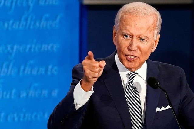 Joe Biden, hier whrend der ersten Prsidentschaftsdebatte.  | Foto: Morry Gash (dpa)