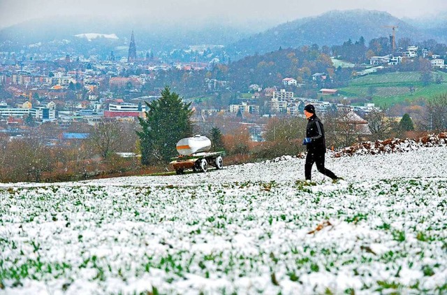 Ein Jogger auf dem Schnberg am Dienstag  | Foto: Michael Bamberger