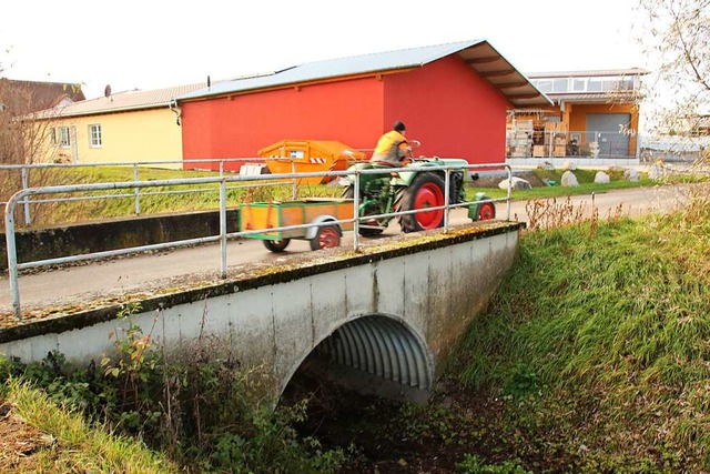 Die Brcke ber den Neugraben: Stritti...ch den Hochwasserdurchlass verbessern.  | Foto: Mario Schneberg