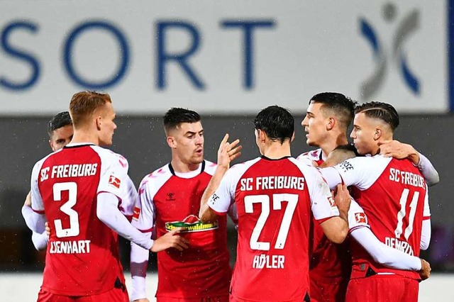 Der SC Freiburg gewinnt gegen Bielefeld mit 2:0.  | Foto: SC Freiburg/Achim Keller