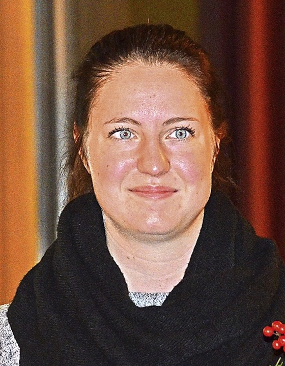 Blutspenderin Natalie Ückert wurde in ...ner Gemeinderatssitzung ausgezeichnet.  | Foto: Christiane Sahli