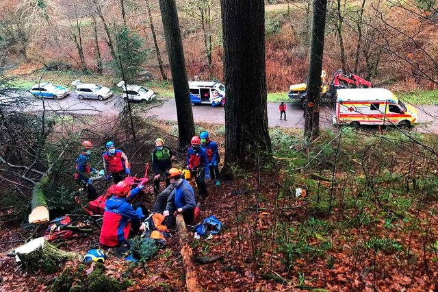 Der Verletzte wurde von der Bergwacht medizinisch erstversorgt.  | Foto: Bergwacht Sulzburg