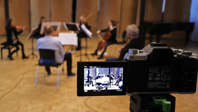 Ein Streichquartett der Musikschule f...auf, das gleichzeitig gestreamt wurde.  | Foto: Musikschule Offenburg/Ortenau