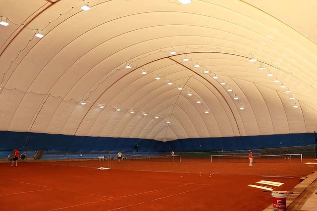 In der neue Halle werden bereits die ersten Matches ausgetragen.  | Foto: Susanne Mller