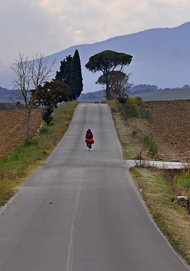 Beim Radfahren hatten Lutz und Maria B...ie Straen mitunter fr sich alleine.   | Foto: Privat