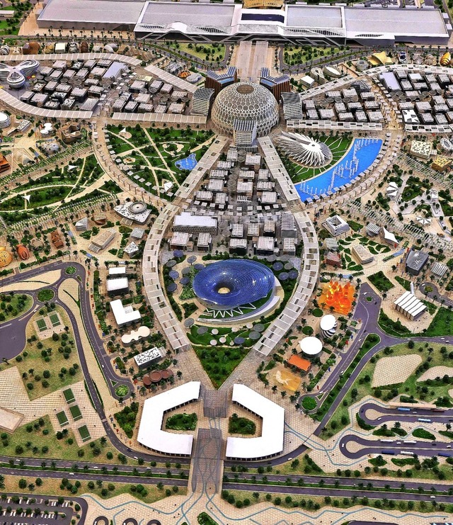 Model der Weltausstellung in Dubai.   | Foto: GIUSEPPE CACACE (AFP)