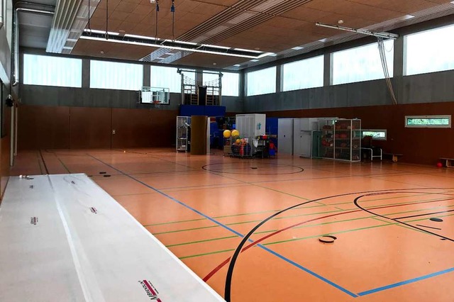 Die Sporthalle der Eichendorffschule i...asserschadens schon seit Mai gesperrt.  | Foto: Stadt Lrrach