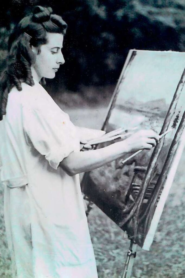 Die Malerin Irene Gihr bei der Arbeit  | Foto: Archiv Eder