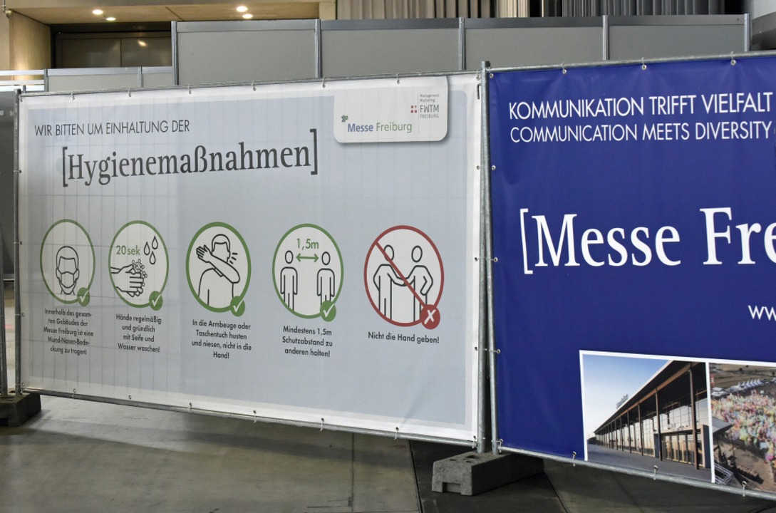 Auf der Messe ist alles bereit: Das Ze...fzentrum startet am Sonntagnachmittag.  | Foto: Michael Bamberger