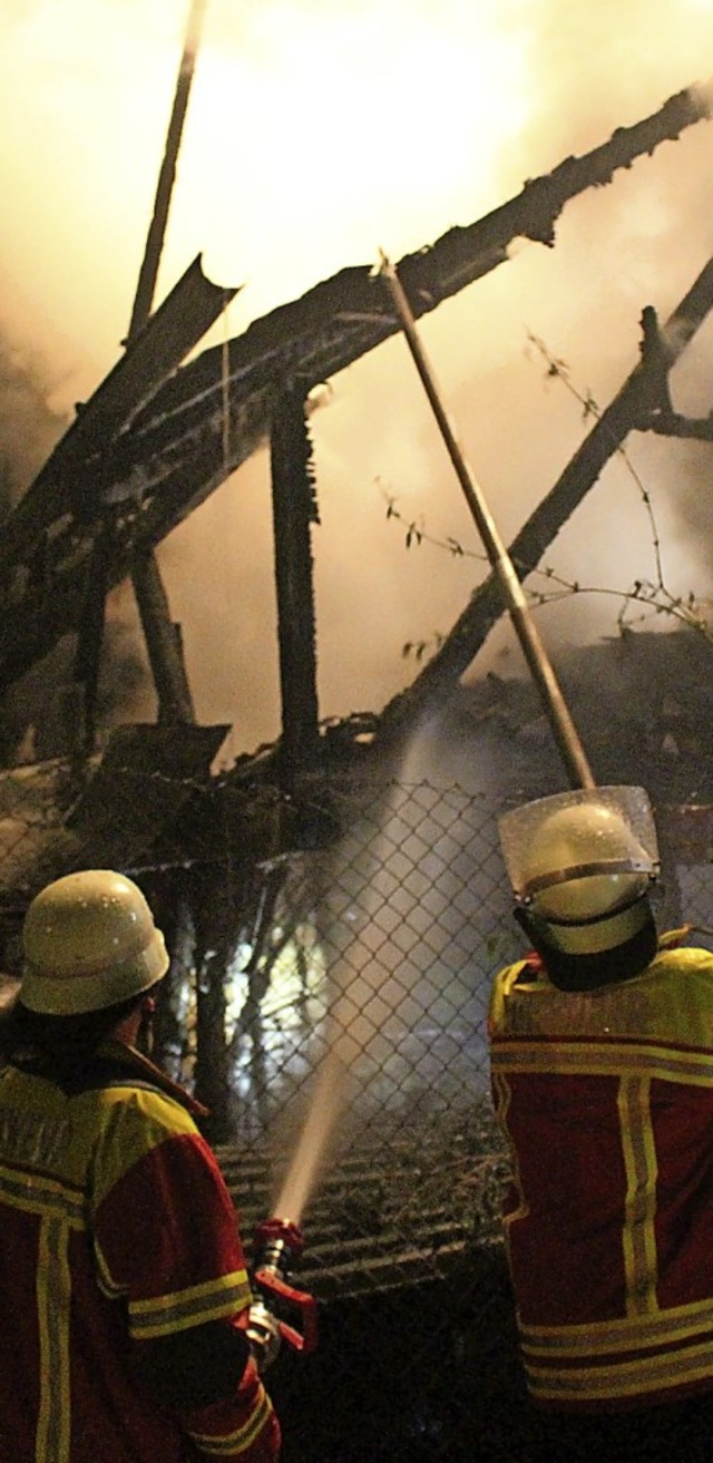 Viel  zu tun hatten Feuerwehr und weit... Brandes in Obereggenen zu verhindern.  | Foto: Martin Klabund