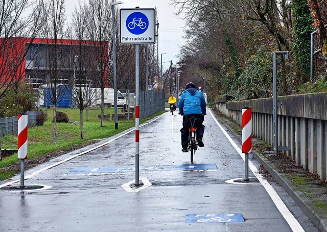 Freie Fahrt fr Radlerinnen und Radler...n Guildfordallee und Basler Landstrae  | Foto: Michael Bamberger