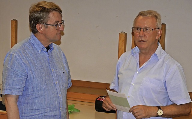 Vorsitzender Michael Karolzak (links) und sein Stellvertreter Klaus Bttner  | Foto: privat