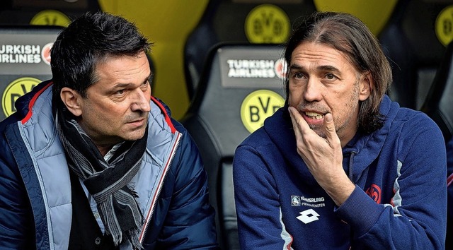 Wollen den FSV Mainz in neuer Funktion...ks) und   Sportdirektor Martin Schmidt  | Foto: SASCHA SCHURMANN (AFP)