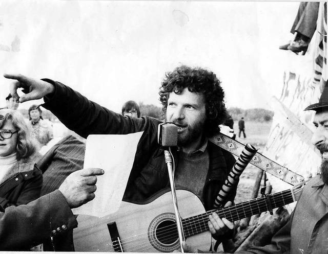 Mossmann 1974 bei der Besetzung der Bleifabrik in Marckolsheim.  | Foto: Spter festlegen...