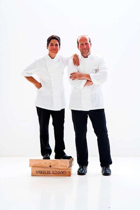 Douce Steiner mit ihrem Mann, dem Koch Udo Weiler  | Foto: Michael Wissing