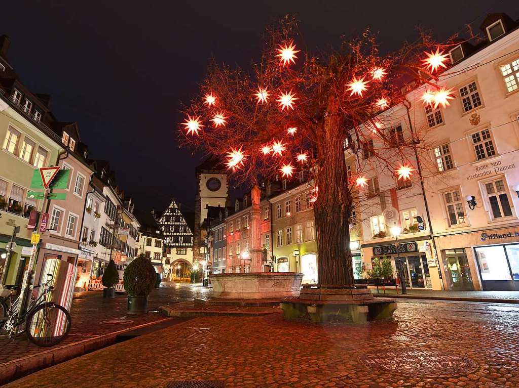 Stille Nacht in Freiburgs Altstadt an Silvester 2020/2021.