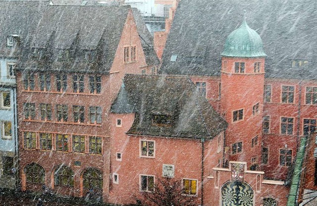 Wenn&#8217;s in Freiburg mal schneit, befrchten manche gleich die Apokalypse.  | Foto: Ingo Schneider