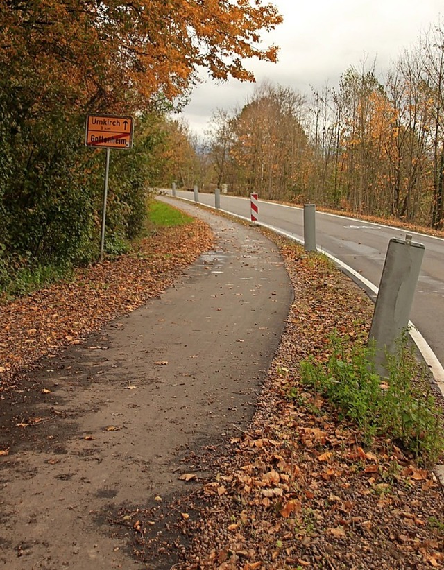 Ein Schildbrgerstreich des Landes: de...le   Radweg an der Strae nach Umkirch  | Foto: Mario Schneberg